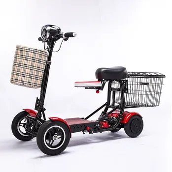 Ucuz fiyat 250 W x 2 36 v yaşlı engelli 4 tekerlekli taşınabilir katlanabilir elektrikli hareketlilik scooter 10