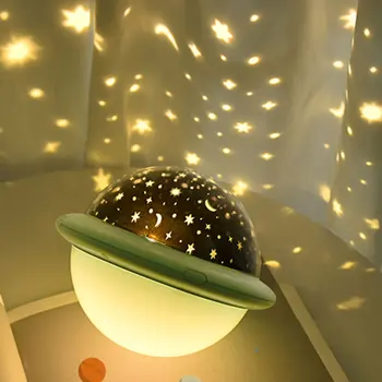 UFO projektör gece ışıkları Yıldızlı Gökyüzü Led Gece Lambaları Çocuklar için Yatak odası Bebek Doğum Günü Yılbaşı Hediyeleri Romantik Sevimli masa lambası 12