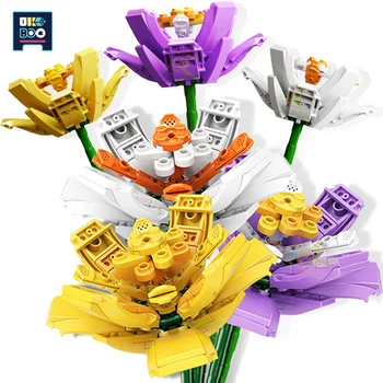UKBOO Şehir Yaratıcı DIY Çiçekler Crocus Sativus Süslemeleri Yapı Taşları Set Kız Bahçe Oyuncakları Arkadaşlar İçin Çocuk Hediyeler 4