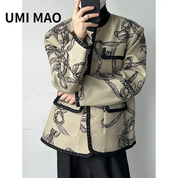 UMİ MAO Yamamoto Koyu Sonbahar Kış Zincir Blazer Klip Tasarım Modelleri Niş İnce Patchwork Ceket Kaban Erkek Kadın Y2K 7