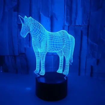 Unicorn 3D Lamba Illusion Uzaktan Kumanda Renkli Gece Lambası Akrilik Görsel LED Masa masa lambası Doğum Günü Noel Hediyesi Kızlar için çocuk 1