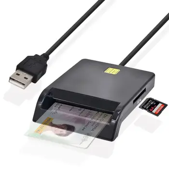 USB SIM Akıllı kart okuyucu İçin Banka Kartı IC / KIMLIK EMV TF MMC Cardreaders USB-CCID ISO 7816 için Windows 7 8 10 Linux IŞLETIM SISTEMI 16