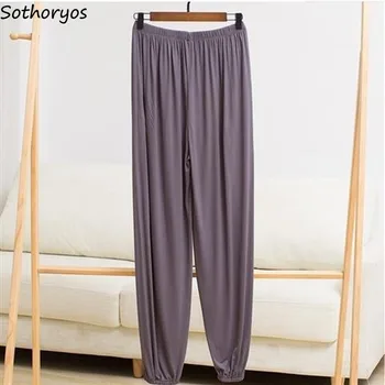 Uyku Dipleri Modal Kadınlar Katı Rahat Rahat Uzun Uyku Pantolon Yumuşak Nefes Pijama Moda Kıyafeti Popüler 4XL Yeni 17