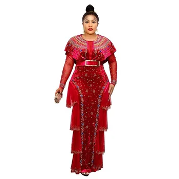 Uzun Kadife Bodycon Elbise Afrika Maxi Elbiseler Kadınlar İçin 2022 Ankara Elbise Düğün Parti Robe Femme Afrika Giyim Artı Boyutu 13