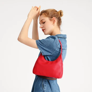 Vintage Kırmızı Çanta PU Deri Hobo Çanta Kadınlar İçin Lüks Tasarımcı Bayanlar Küçük Tote Çanta Kadın Omuz Crossbody Çanta Kılıfı