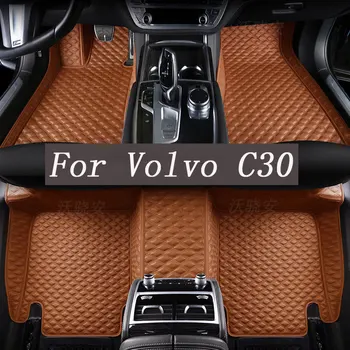 Volvo için C30 araba Footbed (5 Koltuk) C30 su geçirmez aşınmaya dayanıklı kolay temizlenebilir araba Footbed 2006-2013 baskı modelleri 14