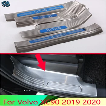 Volvo için XC90 2015-2020 Paslanmaz Çelik İç iç kapı eşiği Paneli sürtme plakası Kick Adım ayar kapağı Koruyucu 7