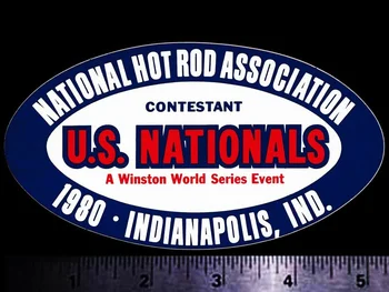 X2 NHRA ABD Vatandaşları için Indianapolis, Ind.1980 Orijinal Vintage Yarış Çıkartma / Çıkartma 23