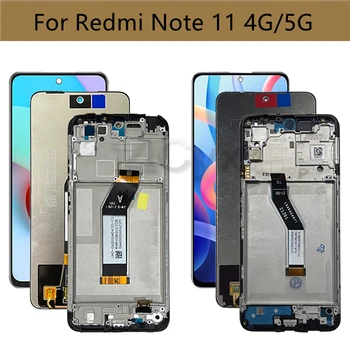 Xiaomi Redmi için Not 11 İçin LCD Ekran Dokunmatik Digitizer Meclisi Redmi Not 11 Ekran 2201117TG Çerçeve Onarım Parçaları İle 8