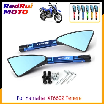 Yamaha XT660Z Tenere SUPERTENERE Evrensel Motosiklet Aksesuarları CNC Alüminyum Mavi Lens Dikiz Yan Ayna Lazer Logo