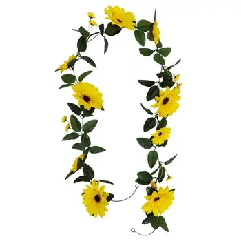 Yapay Ayçiçeği Asma Asılı çiçek askılığı Sahte Bitki Simülasyon Ayçiçeği Garland Düğün Zemin ev bahçe dekoru 23