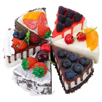 Yapay Kek Üçgen Dekoratif Mini Kek Prop Gıda Modeli Tatlı Modeli Fotoğraf Sahne Ev Dekorasyon El Sanatları 7