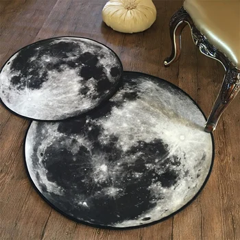 Yaratıcı Ay Halı bilgisayar sandalyesi Halı Dairesel Oturma Odası Nordic Halı Başucu Sandalye Ayna Paspaslar Yoga Meditasyon Mat Kısa Saç