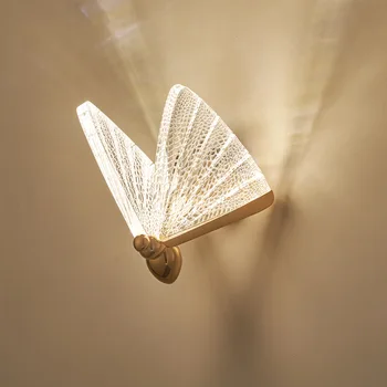 Yaratıcı Glo Kanatları Altın Zin Alaşımlı LED Kelebek Modeli Arka Plan Kelebek Duvar Lambası Yatak Odası Başucu Lambası Koridor Koridor Lambası 23