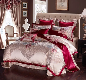 Yatak örtüsü high-end lüks düğün nakış yatak malzemeleri 8 parça set 2