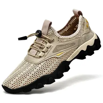 Yaz Sneakers Erkekler için 2022 Yeni Moda Erkekler rahat ayakkabılar Nefes Ter emici Örgü Eğitmenler Hafif Erkek koşu ayakkabıları