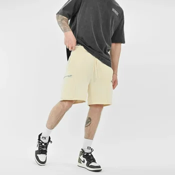 Yaz yeni erkek rahat tulum gevşek gelgit pantolon düz renk beş puan Kore versiyonu plaj şortu M-3XL 13