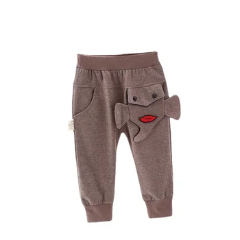 Yeni Bahar Bebek Karikatür Pantolon Sonbahar Bebek Rahat Kostüm Çocuk pamuklu giysiler Erkek Kız Elastik Bant Pantolon Çocuk Giyim 12