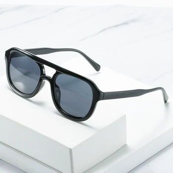 Yeni güneş gözlüğü moda retro pilot çift kiriş güneş gözlüğü kadın trendi vahşi jöle renkli güneş gözlükleri sokak sürüş gözlükleri erkekler 3