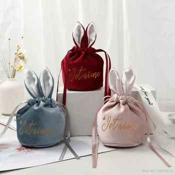 Yeni hediye kutusu Tavşan Kadife hediye keseleri Düğün Parti İyilik için Sevimli Tatlılar çanta Bebek Duş Doğum Günü Çikolata Kutuları Ambalaj 23