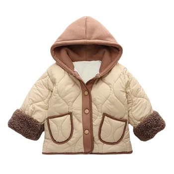 Yeni Kış Çocuk Ceket Bebek Kız Giysileri Çocuk Erkek Moda Kalın Pamuklu Kapüşonlu Ceket Toddler Rahat Kostüm Bebek Spor