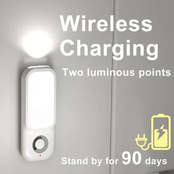 Yeni LED Kablosuz Şarj Ayrılabilir Hareket Sensörü Gece Lambası tuvalet aydınlatması Dolap Lambası Mutfak Dolabı Yatak Odası Gardırop 9