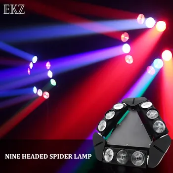 Yeni Mini Led örümcek ışık 9X10W RGBW 4IN1 Hareketli Kafa Dmx Kontrol ışın Etkisi Hareketli Kafa sahne Işığı Dj Disko Parti Kulübü 6