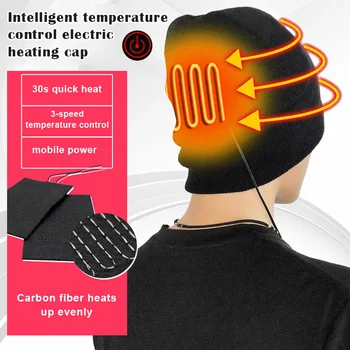 Yeni moda USB şarj edilebilir kış şapka sıcak yıkanabilir çözgü örme ısıtmalı şapka açık hava etkinliği için Unisex LL@17 23