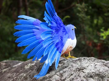 yeni simülasyon mavi kanatları kuş modeli köpük ve kürkler güzel kuş modeli hediye yaklaşık 22 cm 1140 16