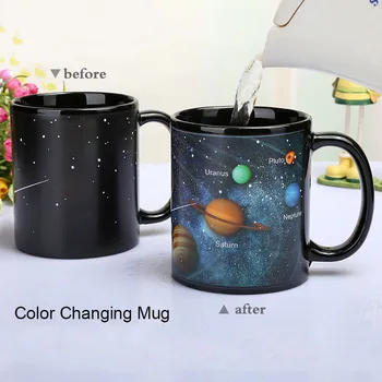 Yeni Stil Seramik Bardak Değişen Renk Kupa Süt Kahve Kupalar Arkadaşlar Hediyeler Öğrenci Kahvaltı Fincan Yıldız Güneş Sistemi Kupalar 17