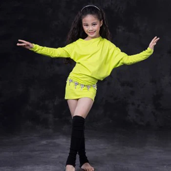 Yeni Tasarım çocuklar çocuk Oryantal Dans Kıyafetleri Seksi oryantal dans Kostümleri güzel dans giyim Seti Elbiseler S / M / L boyutları 3