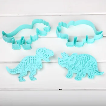 Yeni Tyrannosaurus Rex Triceratops kurabiye kesici Dinozor Kek Kalıp Fondan Kesiciler DIY Kalıp Pasta Pişirme Kek Dekorasyon Araçları 3