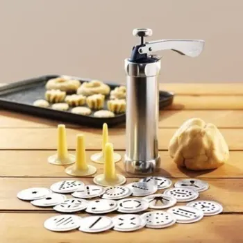 Yeni Çerez Kalıp Tabancası Çerezler Basın Kesici Pişirme Araçları Çerez Bisküvi Basın Makinesi Mutfak Aracı Bakeware ile 20 Çerez Kalıpları 8
