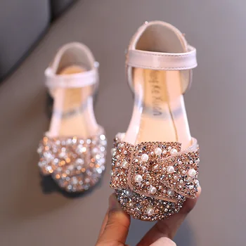 Yeni Çocuk İnci Elmas Ayakkabı Güzellik Rhinestones Parlayan Çocuklar Prenses Ayakkabı Bebek Kız Ayakkabı Parti Düğün Pembe Çocuk Ayakkabı 20