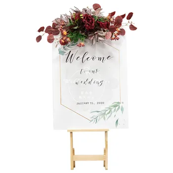 Yeni özel düğün çiçek sahne karşılama kartı çiçek yapay yaratıcı işareti köşe çiçek dekor garland çiçek buketi 16