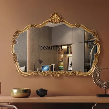 yj Yatak Odası Oturma Odası banyo aynası Sıcak Satış Listesi Şekilli Düzensiz Duvar Asılı Fransız Retro Kozmetik Ayna