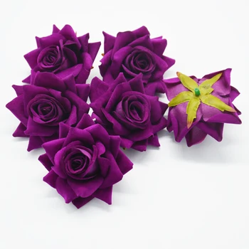 Yoshiko 3 adet 8cm Yapay Mor Kumaş Çiçek Gül Kafaları Düğün Dekorasyon İçin DIY Çelenk Hediye Kutusu Scrapbooking Craft çiçekler 15