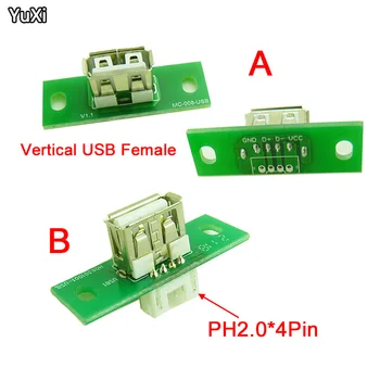 YUXİ 1 ADET USB dişi konnektör Sabit Delikli Dişi Veri Kablosu Şarj Arayüzü Dikey USB Veri Yolu Uzatma Kablosu Test Kartı 10