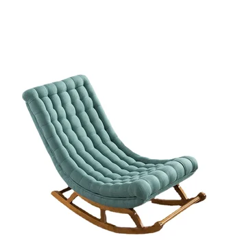 Yüksek kalite modern tasarım sallanan sandalye mobilya kumaş yastık ve ahşap oturma odası yetişkin lüks sallanan sandalye muebles