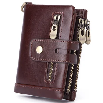 Yüksek Kaliteli Erkek Cüzdan 2 kat hakiki deri kısa çanta cüzdan cep cüzdan toptan perakende deri cüzdan erkekler için 4