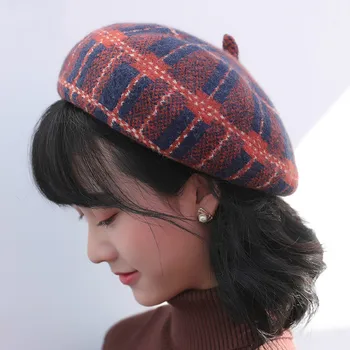 Yün Bere Kore Versiyonu Orman Ressam Şapka Bayanlar Sonbahar ve Kış Yün Etnik Tarzı Bere Şapka açık hava şapkası 4