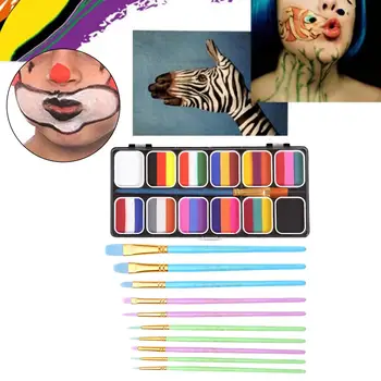 Yüz ve vücut boyası Seti Sanatçı Fırçaları Cosplay Kostüm boyama paleti Makyaj Seti Sahne Performansı için Çocuk Malzemeleri 22