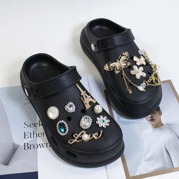 Zarif Elmas Croc Takılar Tasarımcı Lüks Bling Jewels Bahçe ayakkabı tokası Moda Taklidi Croc Aksesuarları Paket Kalitesi 3
