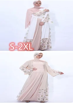 Zarif Müslüman Nakış Abaya Tam Elbise Vestidos Hırka Kimono Gevşek Uzun Elbise Önlük Jubah Orta Doğu Eid Ramazan İslam