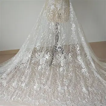 Zarif Çiçek nakış dantel payetli kumaş güzellik elbise dantel kumaş 51