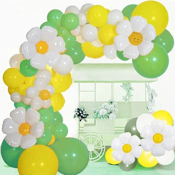 Zeytin Pastel Yeşil Balon Kemer Garland Kiti Papatya Folyo Balon Seti Düğün Süslemeleri Doğum Günü Partisi Malzemeleri Bebek Duş 13