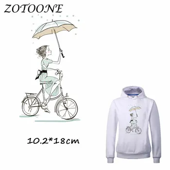 ZOTOONE ısı Transferi giysi çıkartmalar bisiklet kız Yamalar T Shirt Kot Demir-on Transferler DIY dekorasyon Aplike elbise 8