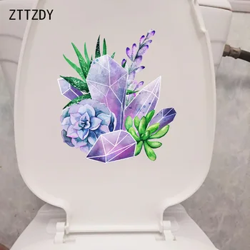 ZTTZDY 20.4×23CM kristal cevheri Etli Bitki WC Dekorasyon Tuvalet Çıkartmaları Ev Odası Duvar Aksesuarları T6-0287