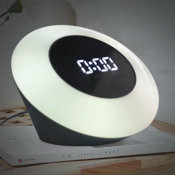 Çalar saat uyandırma İşığı Akıllı Dijital Erteleme Led Gece Lambası Renkli ışık Ayna Saat Dijital Sıcaklık Saati USB Şarj 8