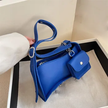 Çantalar ve Çanta Lüks Tasarımcı PU Deri omuz çantaları Kadınlar için 2022 Yaz Trendi Bayan Koltukaltı Çanta Mini Ruj Kesesi 23
